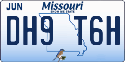 MO license plate DH9T6H