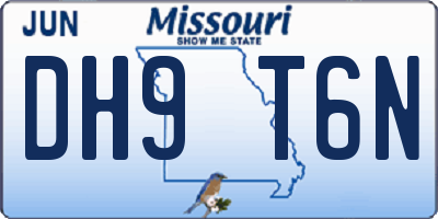 MO license plate DH9T6N