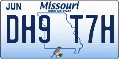 MO license plate DH9T7H