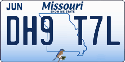 MO license plate DH9T7L