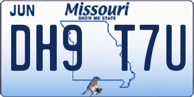 MO license plate DH9T7U