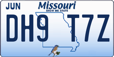 MO license plate DH9T7Z