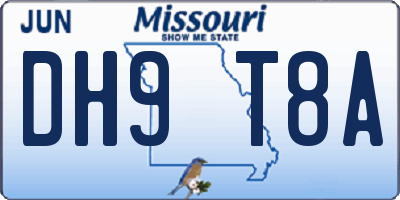 MO license plate DH9T8A