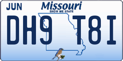 MO license plate DH9T8I