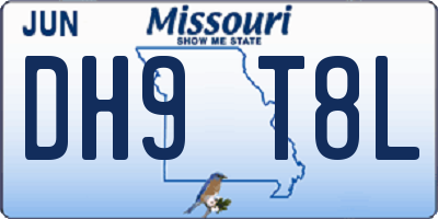 MO license plate DH9T8L