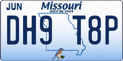 MO license plate DH9T8P