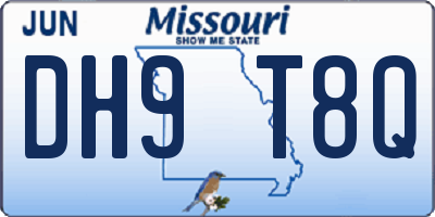 MO license plate DH9T8Q