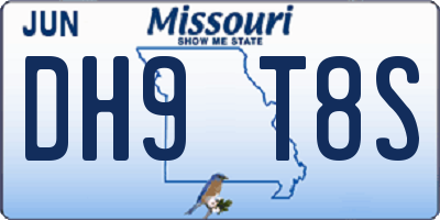 MO license plate DH9T8S