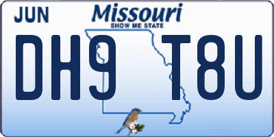 MO license plate DH9T8U
