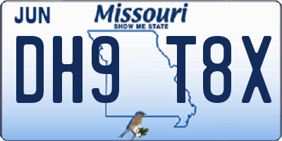 MO license plate DH9T8X