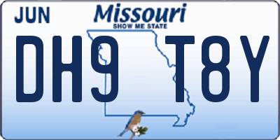MO license plate DH9T8Y
