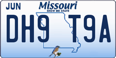 MO license plate DH9T9A