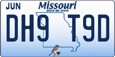 MO license plate DH9T9D