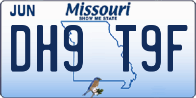 MO license plate DH9T9F