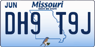 MO license plate DH9T9J