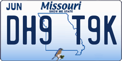 MO license plate DH9T9K