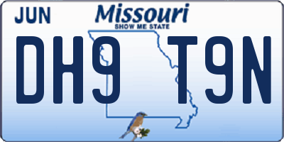 MO license plate DH9T9N