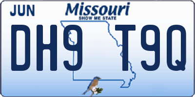 MO license plate DH9T9Q