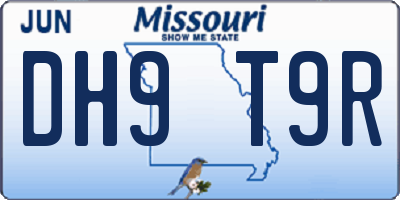 MO license plate DH9T9R