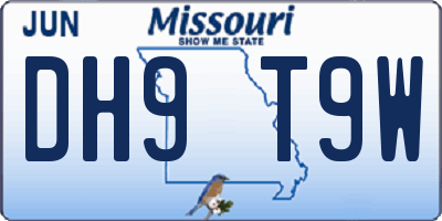 MO license plate DH9T9W