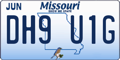 MO license plate DH9U1G