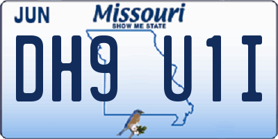 MO license plate DH9U1I