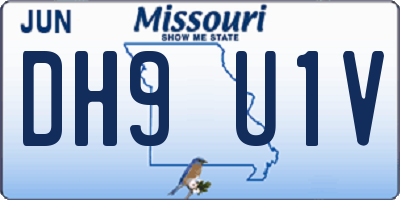MO license plate DH9U1V