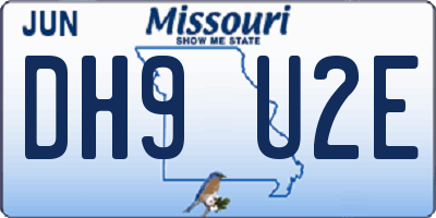 MO license plate DH9U2E