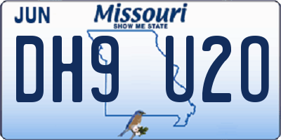MO license plate DH9U2O