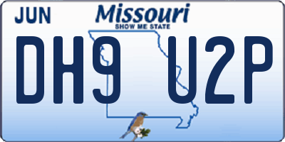 MO license plate DH9U2P