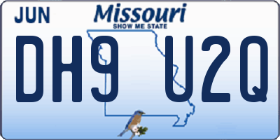 MO license plate DH9U2Q