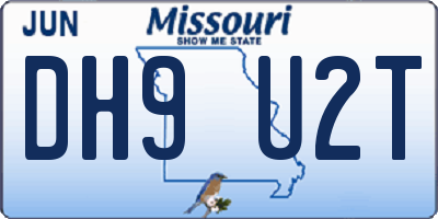 MO license plate DH9U2T