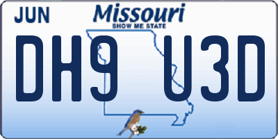 MO license plate DH9U3D