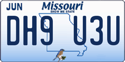 MO license plate DH9U3U