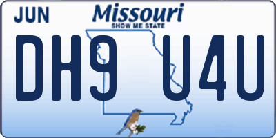 MO license plate DH9U4U