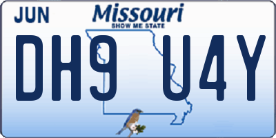 MO license plate DH9U4Y