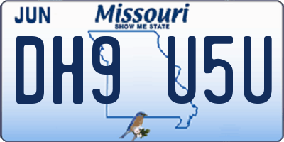 MO license plate DH9U5U