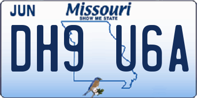 MO license plate DH9U6A