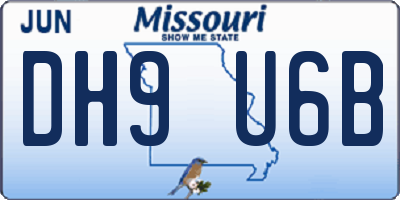 MO license plate DH9U6B