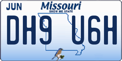 MO license plate DH9U6H