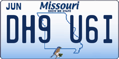 MO license plate DH9U6I