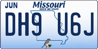 MO license plate DH9U6J
