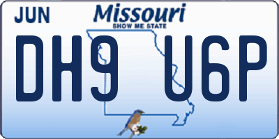 MO license plate DH9U6P