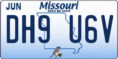 MO license plate DH9U6V