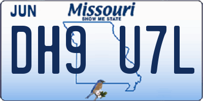 MO license plate DH9U7L