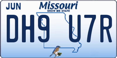 MO license plate DH9U7R