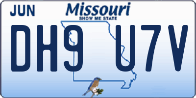 MO license plate DH9U7V