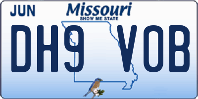 MO license plate DH9V0B