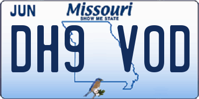 MO license plate DH9V0D