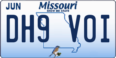 MO license plate DH9V0I